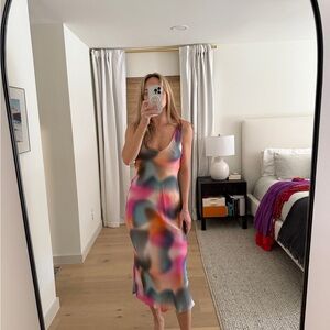 LNA v slip dress in Kaleidoscope